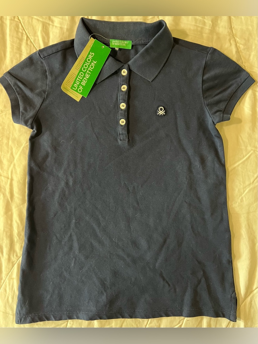 United Colors Of Benetton Navy Blue Girls Polo Top